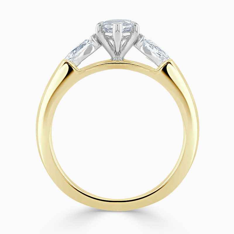 2.50 Ct Marquise Cut Three Stone Moissanite Ring in White Gold