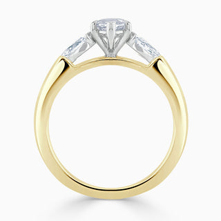 2.50 Ct Marquise Cut Three Stone Moissanite Ring in White Gold