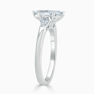 2.50 Ct Marquise Cut Three Stone Moissanite Ring in White Gold