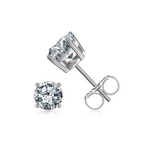 Load image into Gallery viewer, 2 Ct Round Shape Push Back Moissanite Stud Earrings For Men's
