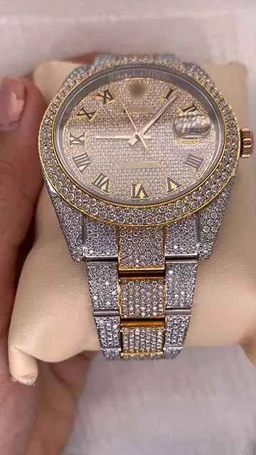 Close up view of Moissanite Diamond Watch
