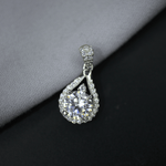 Load image into Gallery viewer, Round Moissanite Halo Pendant
