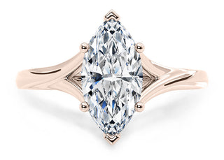 1.50 Carat Marquise Cut Split Shank Solitaire Moissanite Ring in White Gold