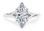 Load image into Gallery viewer, 1.50 Carat Marquise Cut Split Shank Solitaire Moissanite Ring in White Gold
