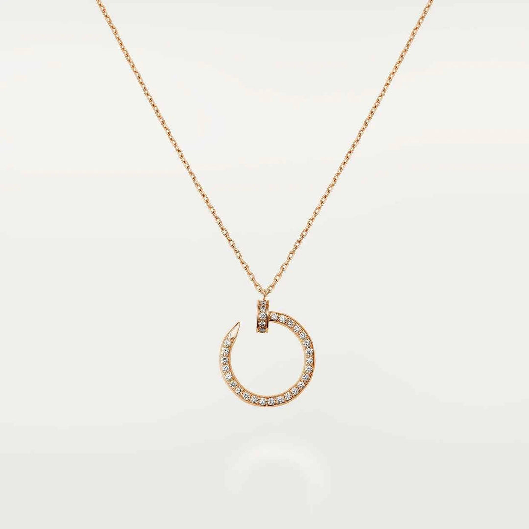 0.20 Carat Curved Nail Moissanite Unisex Pendant In White Gold