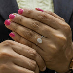 Load image into Gallery viewer, 1 Carat Moissanite Oval Hidden Halo Engagement Ring
