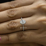 Load image into Gallery viewer, 1 Carat Moissanite Oval Hidden Halo Engagement Ring
