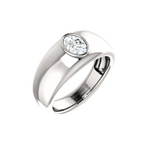 Load image into Gallery viewer, 1 Carat Oval Cut Solitaire Moissanite Ring In White Gold For Mens
