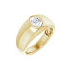 Load image into Gallery viewer, 1 Carat Oval Cut Solitaire Moissanite Ring In White Gold For Mens

