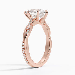1.50 Ct Pear Cut Moissanite Unique Ring in Rose Gold