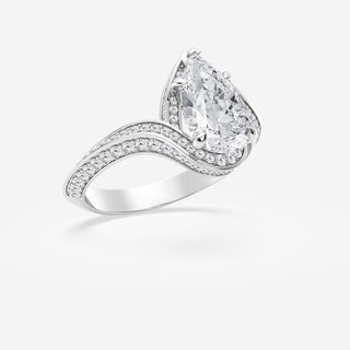 2.5 Carat Pear Cut Bypass Ring in White Gold