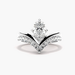 Load image into Gallery viewer, 1.20 Ct Pear Cut Curved Moissanite Bridal Set in White Gold
