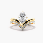 Load image into Gallery viewer, 1.20 Ct Pear Cut Curved Moissanite Bridal Set in White Gold
