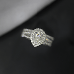 Load image into Gallery viewer, Pear Halo Moissanite Engagement Ring
