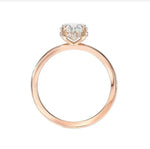 Load image into Gallery viewer, 1.50 Ct Pear Shaped Hidden Halo Moissanite Ring in Rose Gold
