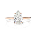 Load image into Gallery viewer, 1.50 Ct Pear Shaped Hidden Halo Moissanite Ring in Rose Gold
