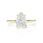 Load image into Gallery viewer, 1.50 Ct Pear Shaped Hidden Halo Moissanite Ring in Rose Gold
