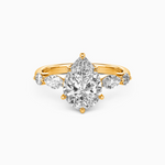Load image into Gallery viewer, 2 Carat Pear Cut Moissanite Five Stone Ring in White Gold
