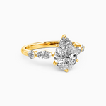 Load image into Gallery viewer, 2 Carat Pear Cut Moissanite Five Stone Ring in White Gold
