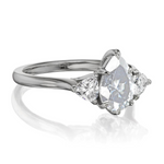 Load image into Gallery viewer, 2.20 Ct Pear Shaped Moissanite Three Stone Ring in White Gold
