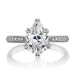 Load image into Gallery viewer, 2 Carat Pear Shaped Moissanite Engagement Ring in White Gold
