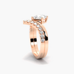 Load image into Gallery viewer, 1.20 Carat Princess Shape Curved Moissanite Bridal Set Ring in Yellow Gold
