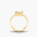 Load image into Gallery viewer, 1.20 Carat Princess Shape Curved Moissanite Bridal Set Ring in Yellow Gold
