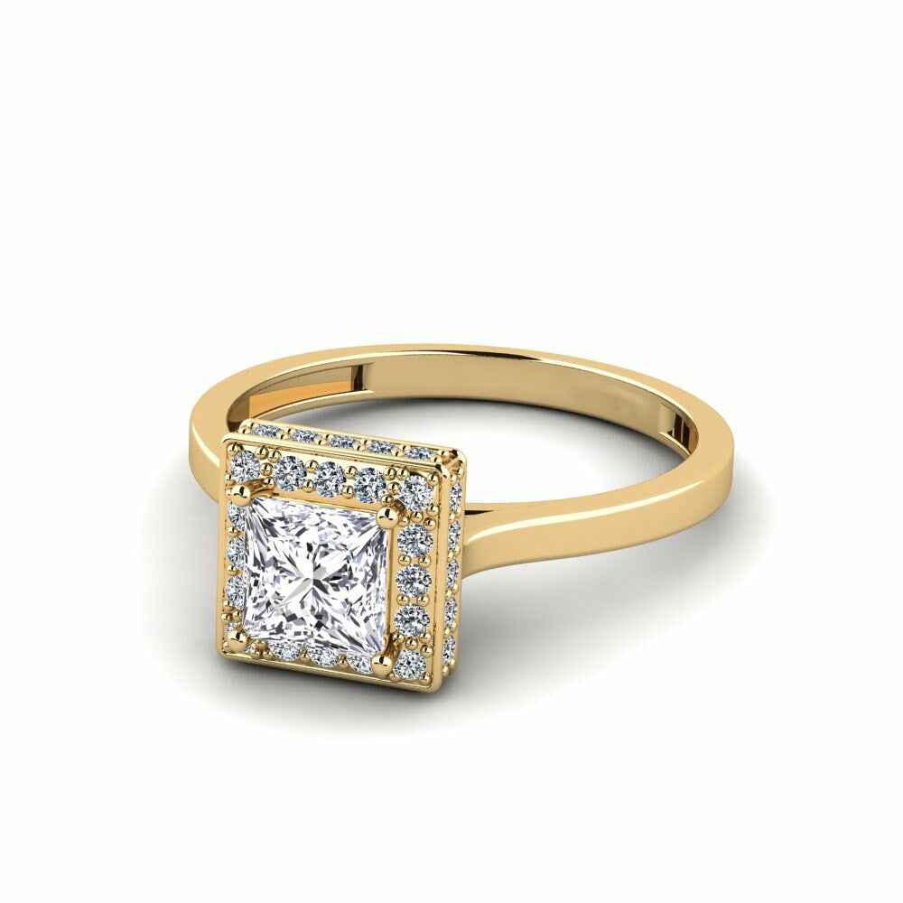 1.50 Ct Princess Shape Halo Moissanite Bridal Set Ring in Rose Gold