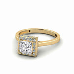 Load image into Gallery viewer, 1.50 Ct Princess Shape Halo Moissanite Bridal Set Ring in Rose Gold

