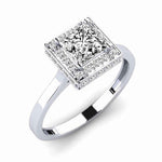 Load image into Gallery viewer, 1.50 Ct Princess Shape Halo Moissanite Bridal Set Ring in Rose Gold
