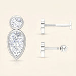 Load image into Gallery viewer, Round Pear Shape Stud Earrings
