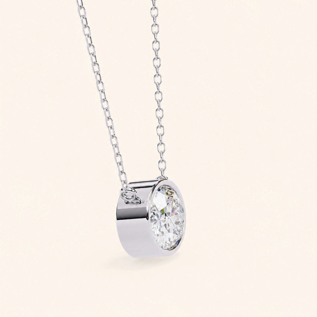 Oval Bezel Set Necklace