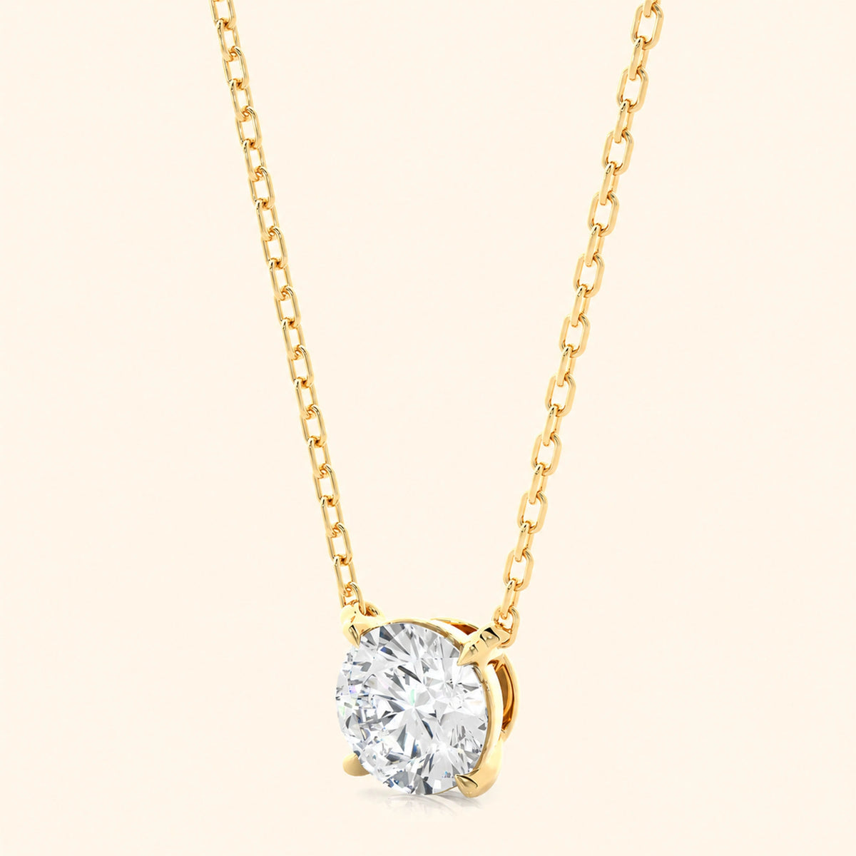 Round brilliant solitaire necklace