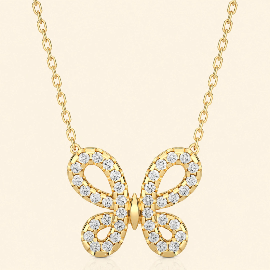 Round Butterfly Necklace