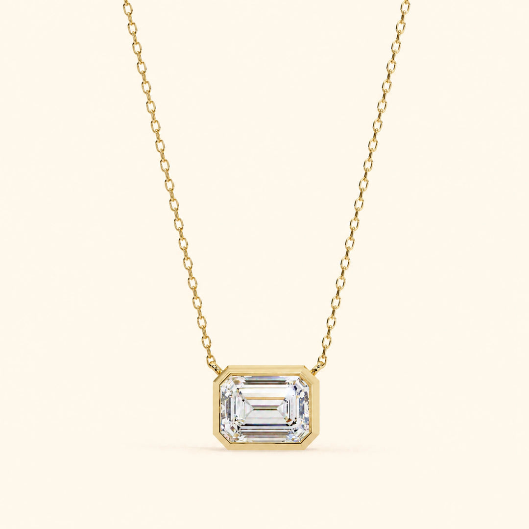 Emerald Cut Bezel Necklace