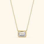 Load image into Gallery viewer, Emerald Cut Bezel Necklace
