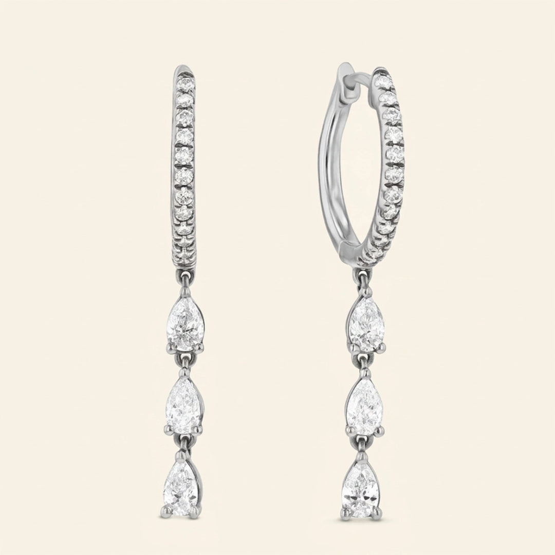 Boucles d'oreilles pendantes en forme de poire