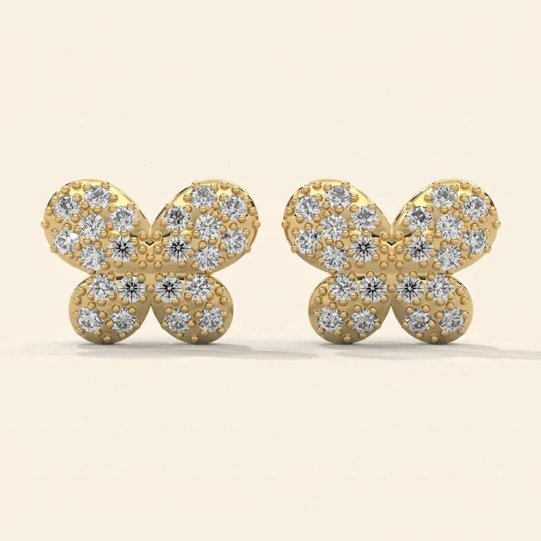 Boucles d'oreilles clous papillon