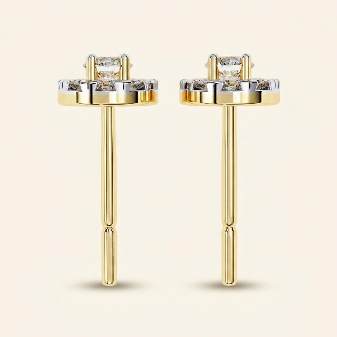 Earrings Studs With Halo Design