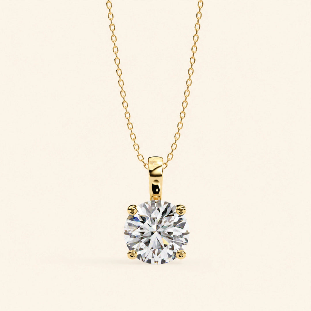 Large Round Solitaire Pendant