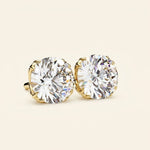 Load image into Gallery viewer, Round Stud Earrings With Double Prong Settings
