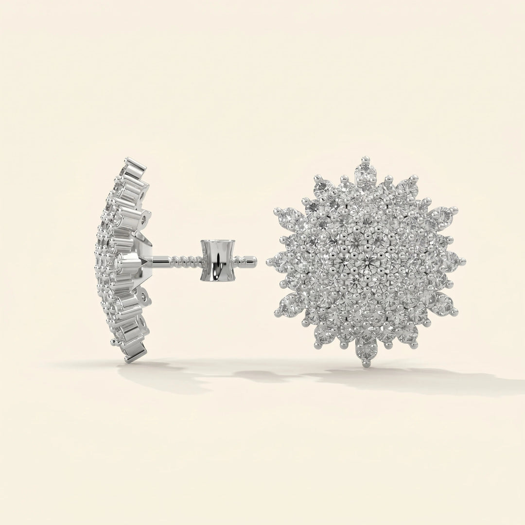 Boucles d'oreilles clous Motif floral