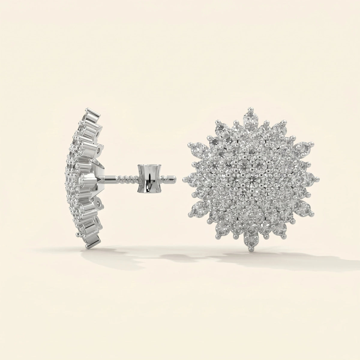 Earrings studs floral design