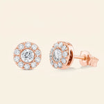 Load image into Gallery viewer, Round Cut Halo Stud Earrings
