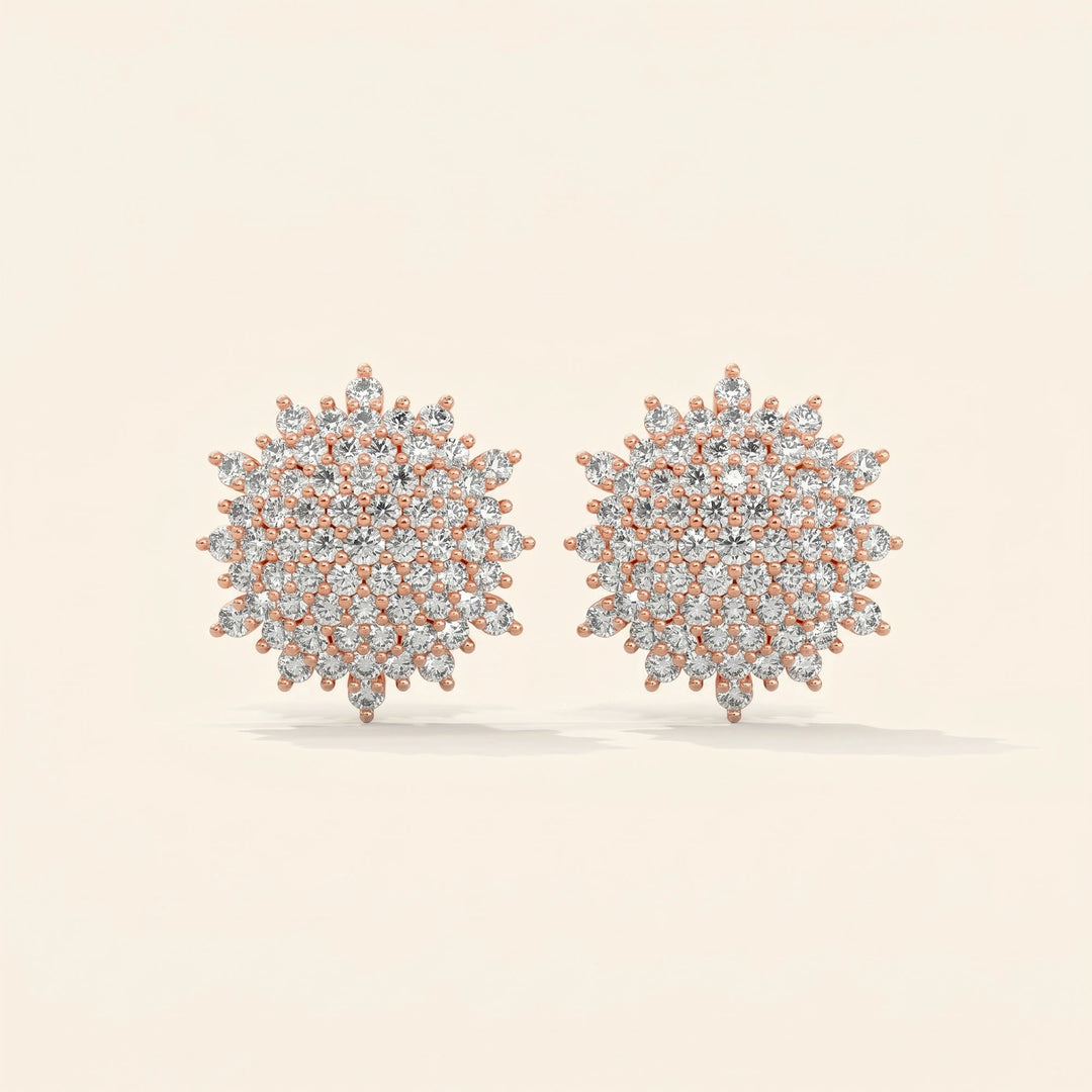 Boucles d'oreilles clous Motif floral