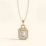 Load image into Gallery viewer, Emerald Cut Halo Necklace

