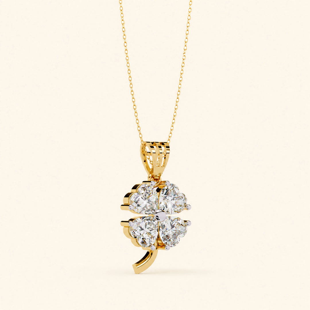Heart Cut Clover Pendant
