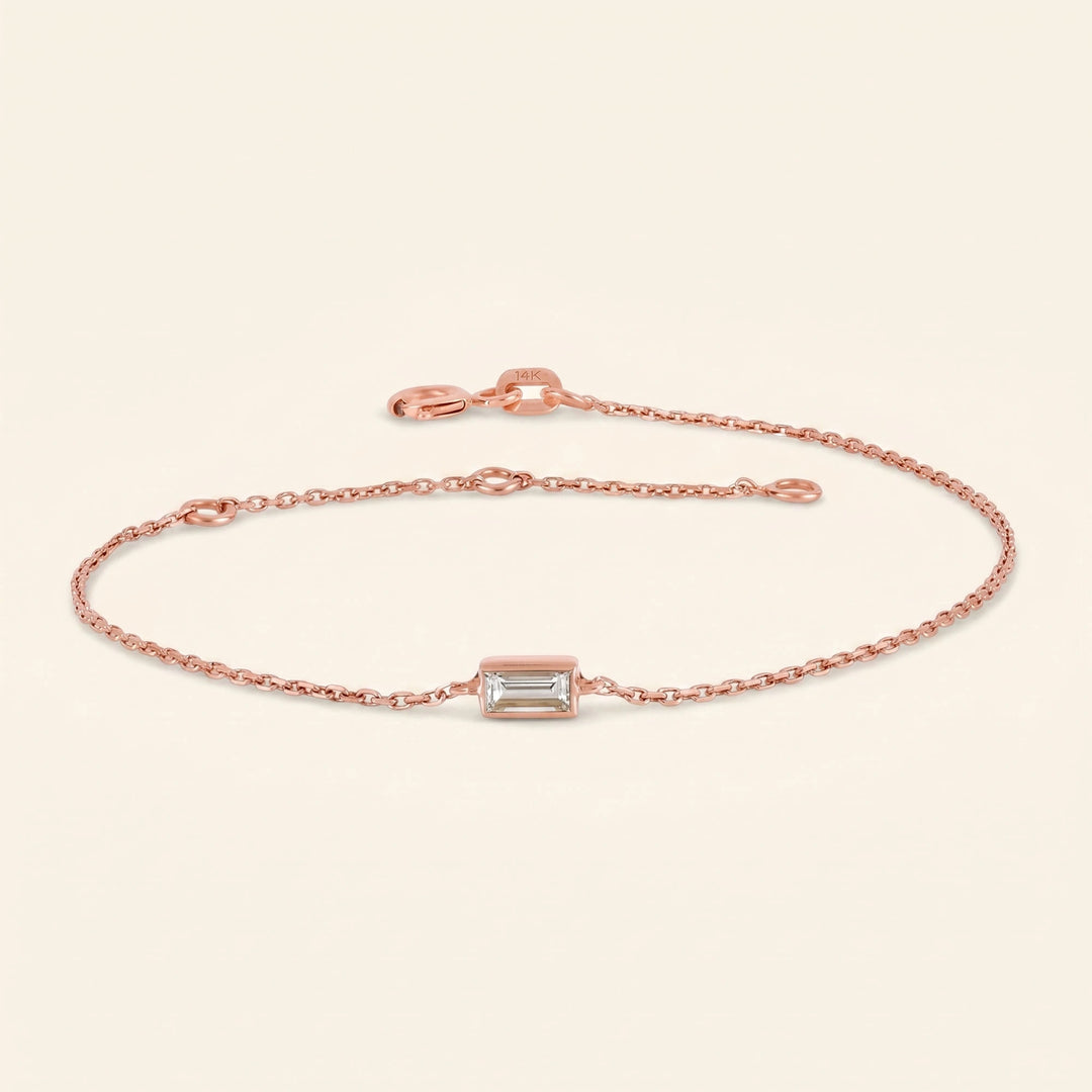 Baguette Cut Solitaire Bracelet