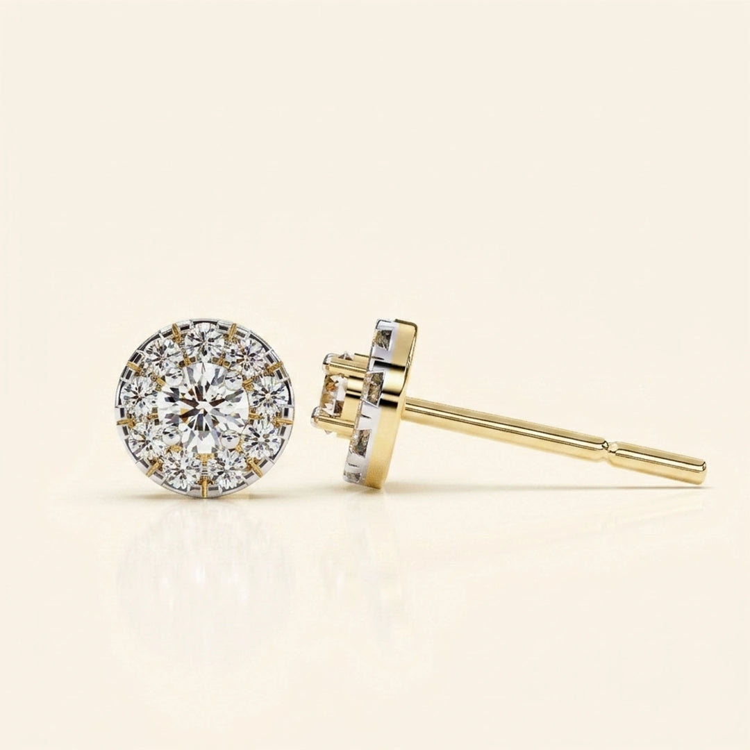 Earrings Studs With Halo Design