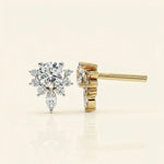 Load image into Gallery viewer, Side View Of Stud Earrings Floral Cluster With Drop Design
